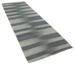 Gümgüm Modern Gri Pamuk Üstü Yün El Dokuma Kilim-101x300 - Görsel 2