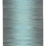 Gümgüm Modern Çizgili Gri Pamuk Üstü Yün El Dokuma Kilim-104x411