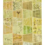 Patchwork Sarı Pamuk Üzerine Yün El Dokuma Kilim-099x307