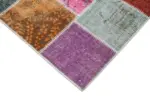 Patchwork Multi Pamuk Üzerine Yün El Dokuma Kilim-091x300 - Görsel 4