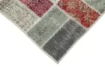 Patchwork Multi Pamuk Üzerine Yün El Dokuma Kilim-088x298 - Görsel 4