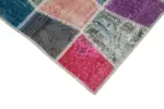 Patchwork Multi Pamuk Üzerine Yün El Dokuma Kilim-089x307 - Görsel 4