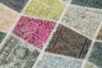 Patchwork Multi Pamuk Üzerine Yün El Dokuma Kilim-089x307 - Görsel 5