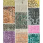 Patchwork Multi Pamuk Üzerine Yün El Dokuma Kilim-091x300