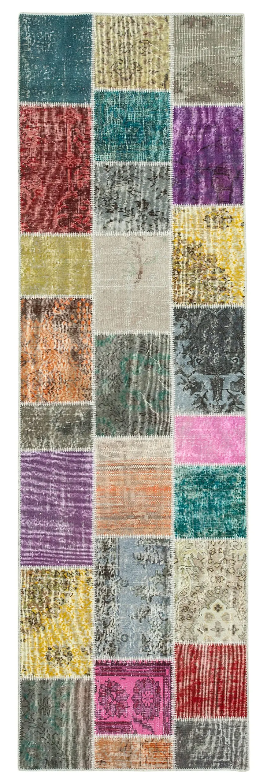 Rc_37733_0_Multicolor_Runner_Patchwork_Rugs Patchwork Multi Pamuk Üzerine Yün El Dokuma Kilim-091x300 - Görsel 1