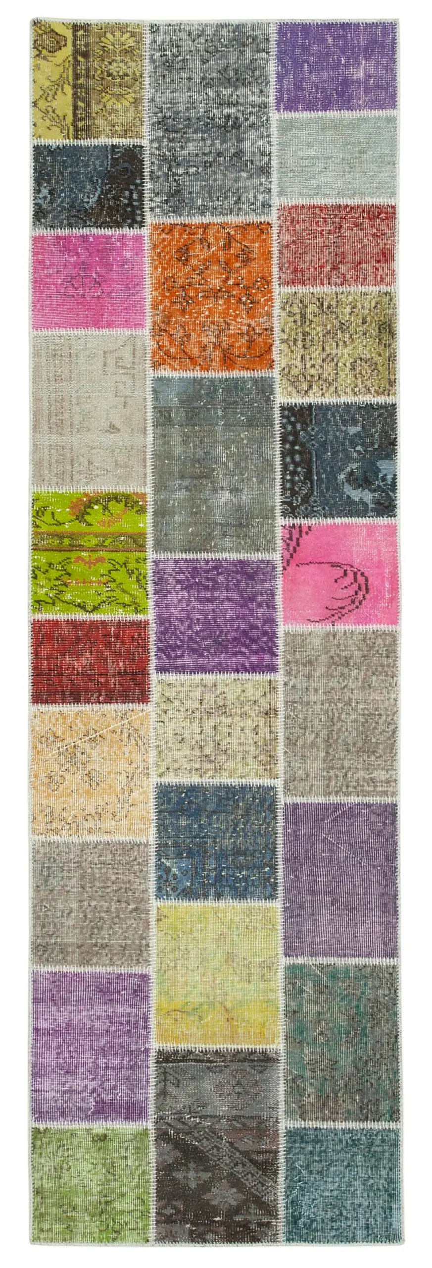 Rc_37735_0_Multicolor_Runner_Patchwork_Rugs Patchwork Multi Pamuk Üzerine Yün El Dokuma Kilim-091x300 - Görsel 1