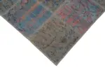 Patchwork Mavi Pamuk Üzerine Yün El Dokuma Kilim-088x300 - Görsel 4
