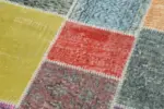 Patchwork Multi Pamuk Üzerine Yün El Dokuma Kilim-093x297 - Görsel 5