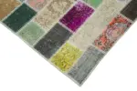 Patchwork Multi Pamuk Üzerine Yün El Dokuma Kilim-097x305 - Görsel 4