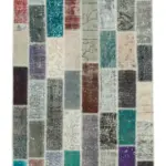 Patchwork Multi Pamuk Üzerine Yün El Dokuma Kilim-095x305