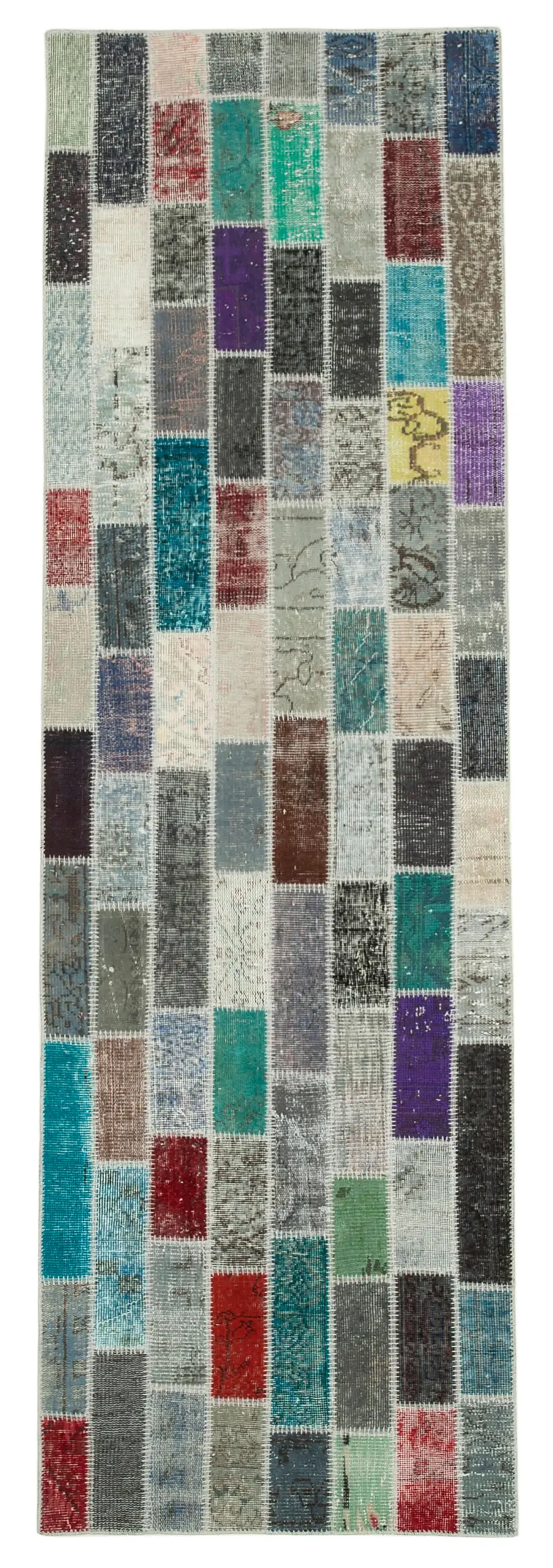 Rc_37755_0_Multicolor_Runner_Patchwork_Rugs Patchwork Multi Pamuk Üzerine Yün El Dokuma Kilim-095x305 - Görsel 1