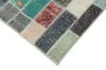 Patchwork Multi Pamuk Üzerine Yün El Dokuma Kilim-095x305 - Görsel 4