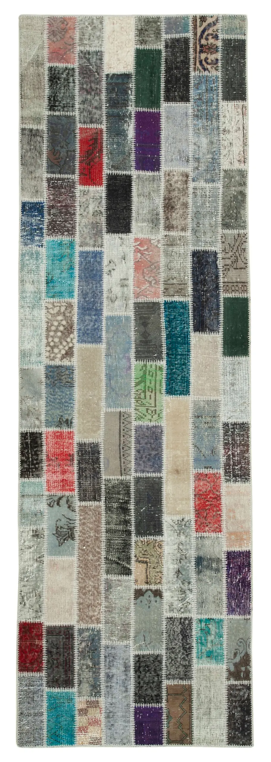 Rc_37759_0_Multicolor_Runner_Patchwork_Rugs Patchwork Multi Pamuk Üzerine Yün El Dokuma Kilim-095x301 - Görsel 1