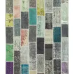 Patchwork Multi Pamuk Üzerine Yün El Dokuma Kilim-096x330