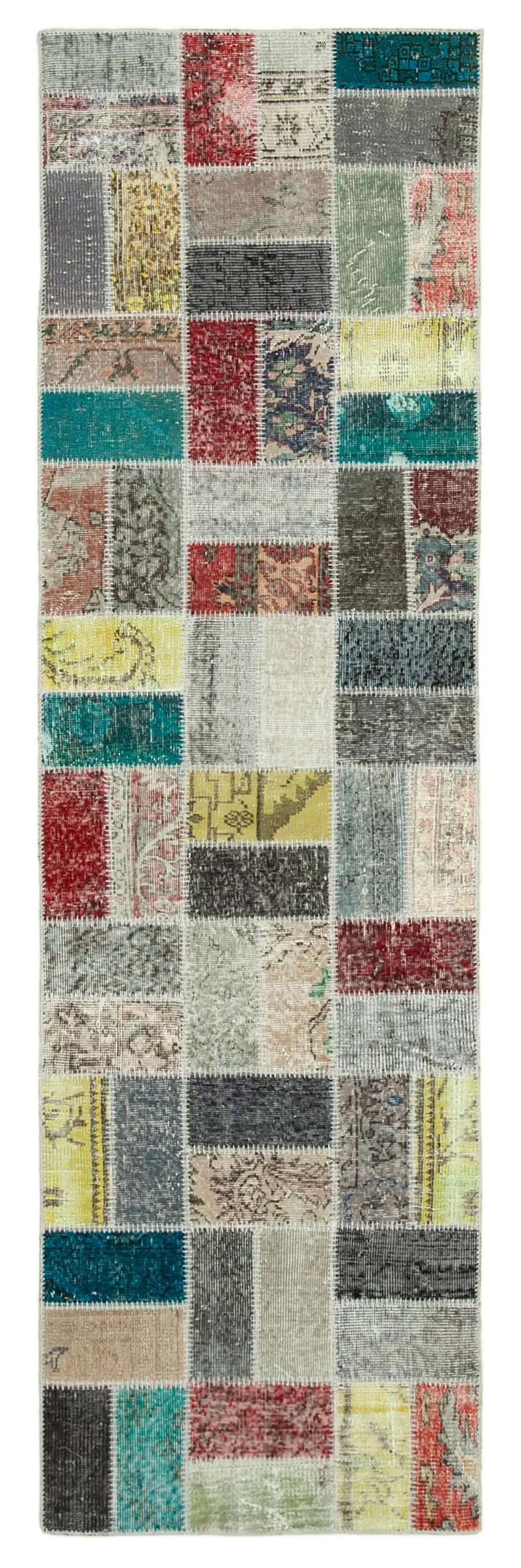 Rc_37763_0_Multicolor_Runner_Patchwork_Rugs Patchwork Multi Pamuk Üzerine Yün El Dokuma Kilim-085x294 - Görsel 1