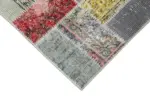Patchwork Multi Pamuk Üzerine Yün El Dokuma Kilim-085x294 - Görsel 4