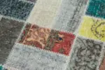 Patchwork Multi Pamuk Üzerine Yün El Dokuma Kilim-085x294 - Görsel 5