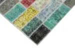 Patchwork Multi Pamuk Üzerine Yün El Dokuma Kilim-096x269 - Görsel 4