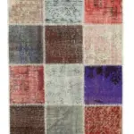 Patchwork Multi Pamuk Üzerine Yün El Dokuma Kilim-083x297