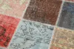 Patchwork Multi Pamuk Üzerine Yün El Dokuma Kilim-083x297 - Görsel 5