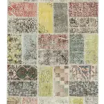 Patchwork Multi Pamuk Üzerine Yün El Dokuma Kilim-085x320