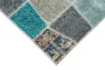 Patchwork Multi Pamuk Üzerine Yün El Dokuma Kilim-087x309 - Görsel 4