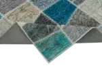 Patchwork Multi Pamuk Üzerine Yün El Dokuma Kilim-087x309 - Görsel 6