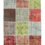Patchwork Multi Pamuk Üzerine Yün El Dokuma Kilim-084x297