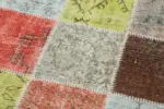Patchwork Multi Pamuk Üzerine Yün El Dokuma Kilim-084x297 - Görsel 5