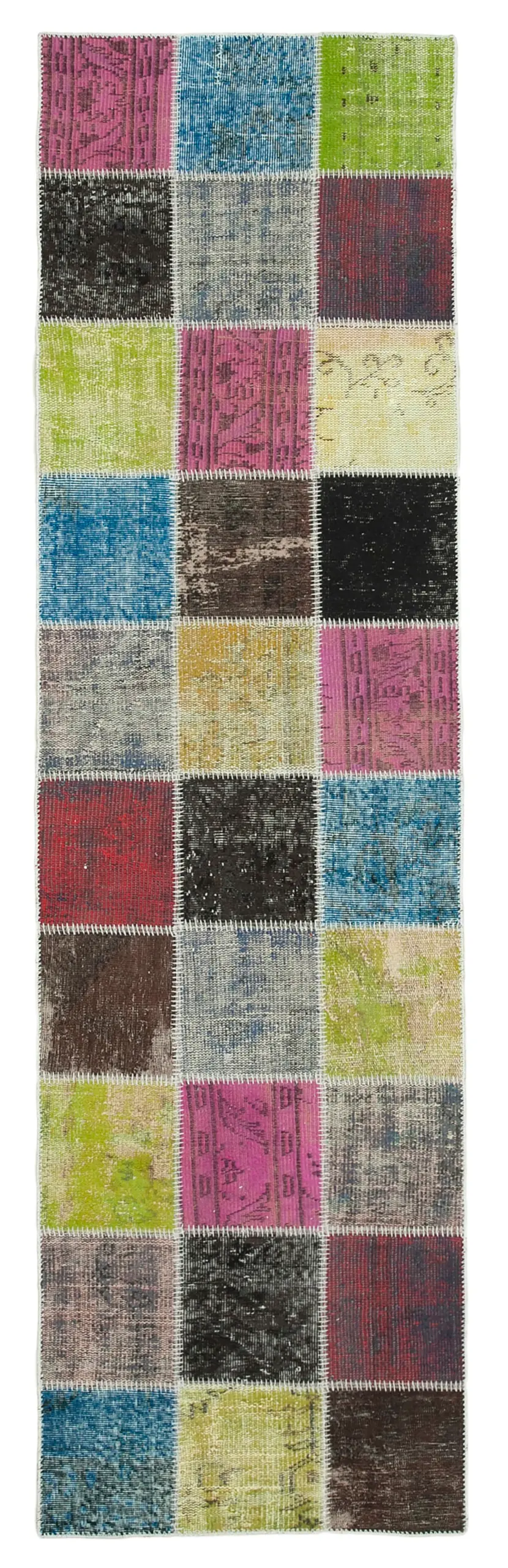 Rc_37780_0_Multicolor_Runner_Patchwork_Rugs Patchwork Multi Pamuk Üzerine Yün El Dokuma Kilim-083x297 - Görsel 1