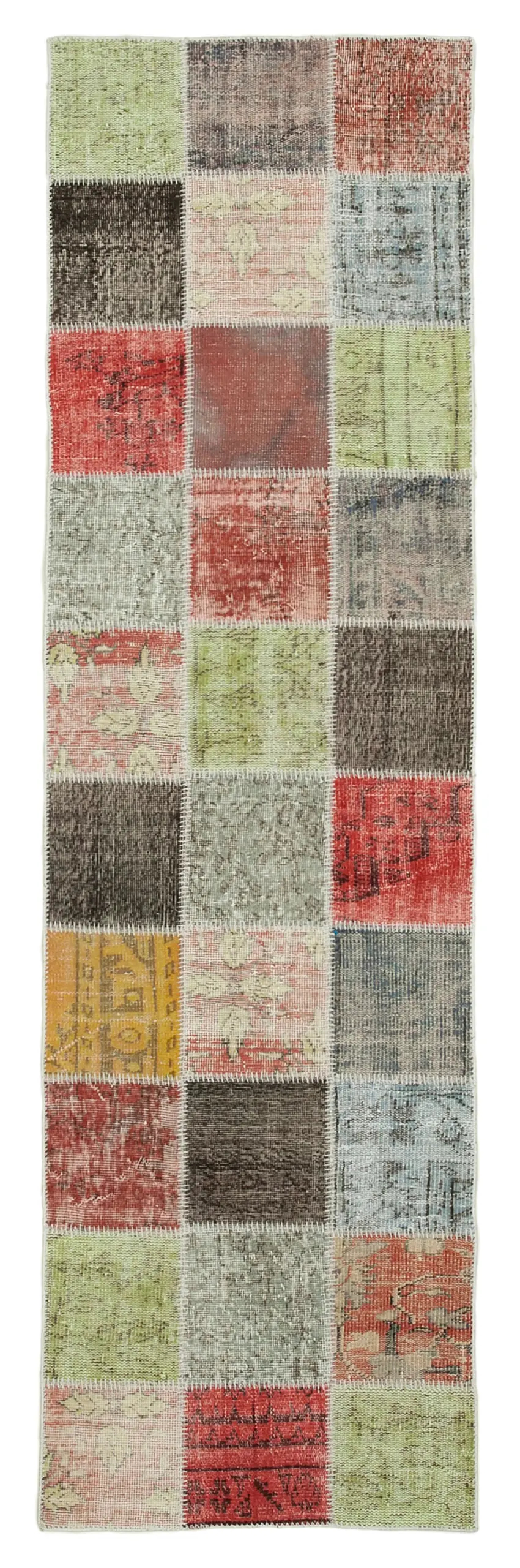 Rc_37781_0_Multicolor_Runner_Patchwork_Rugs Patchwork Multi Pamuk Üzerine Yün El Dokuma Kilim-085x295 - Görsel 1