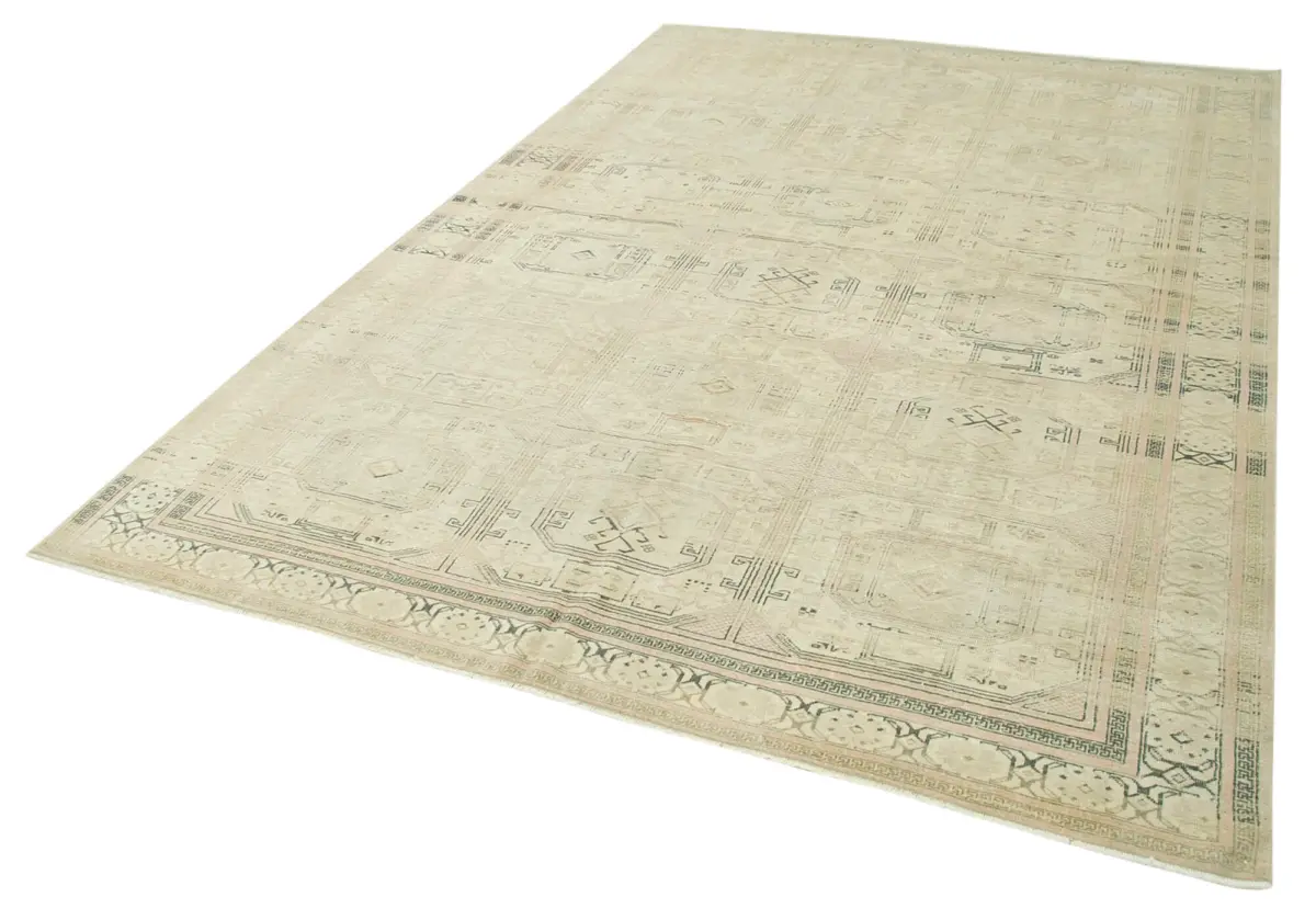 Kayseri Eskitme Bej Pamuk Üzerine Yün El Dokuma Halı-200x297 - Görsel 3