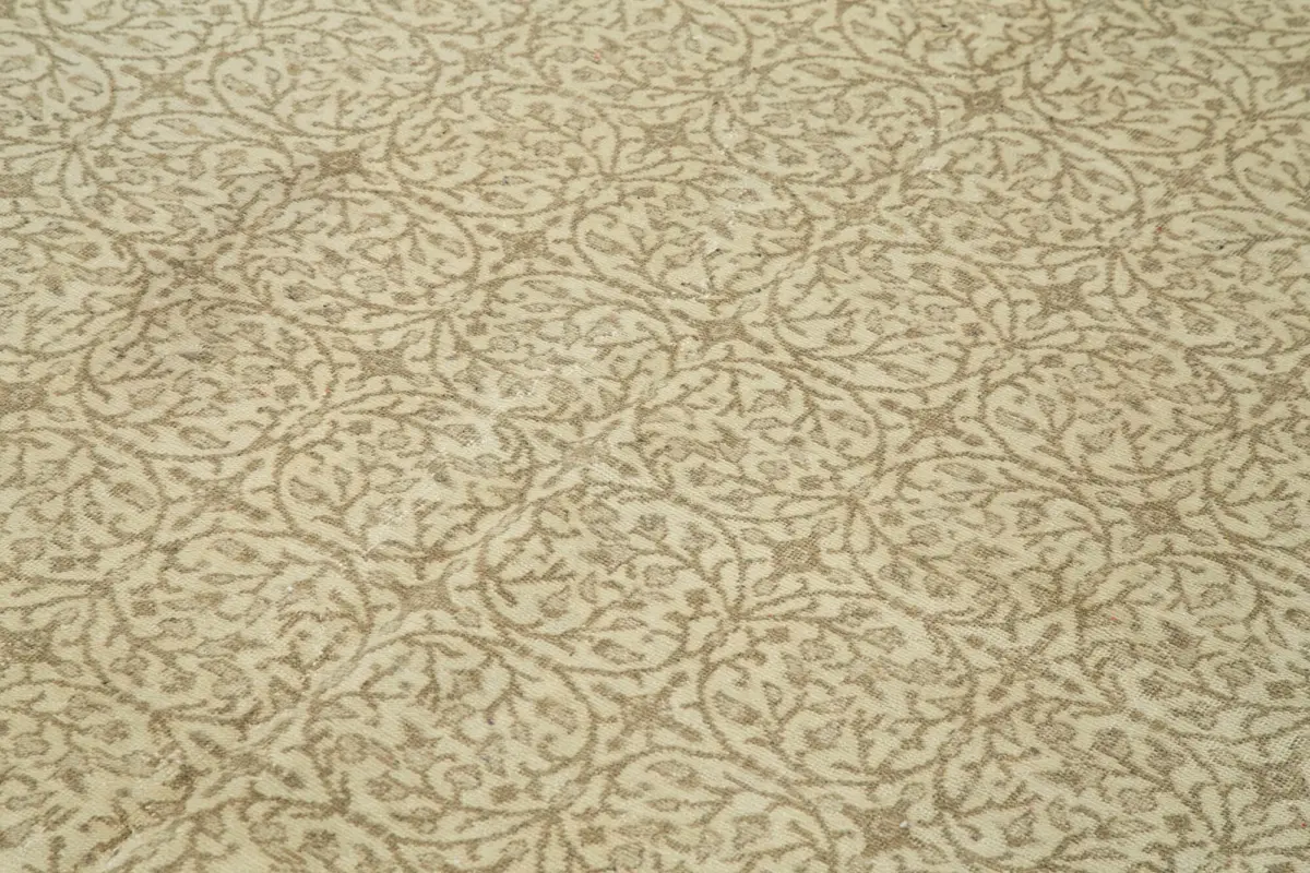 Kayseri Eskitme Bej Pamuk Üzerine Yün El Dokuma Halı-194x285 - Görsel 5