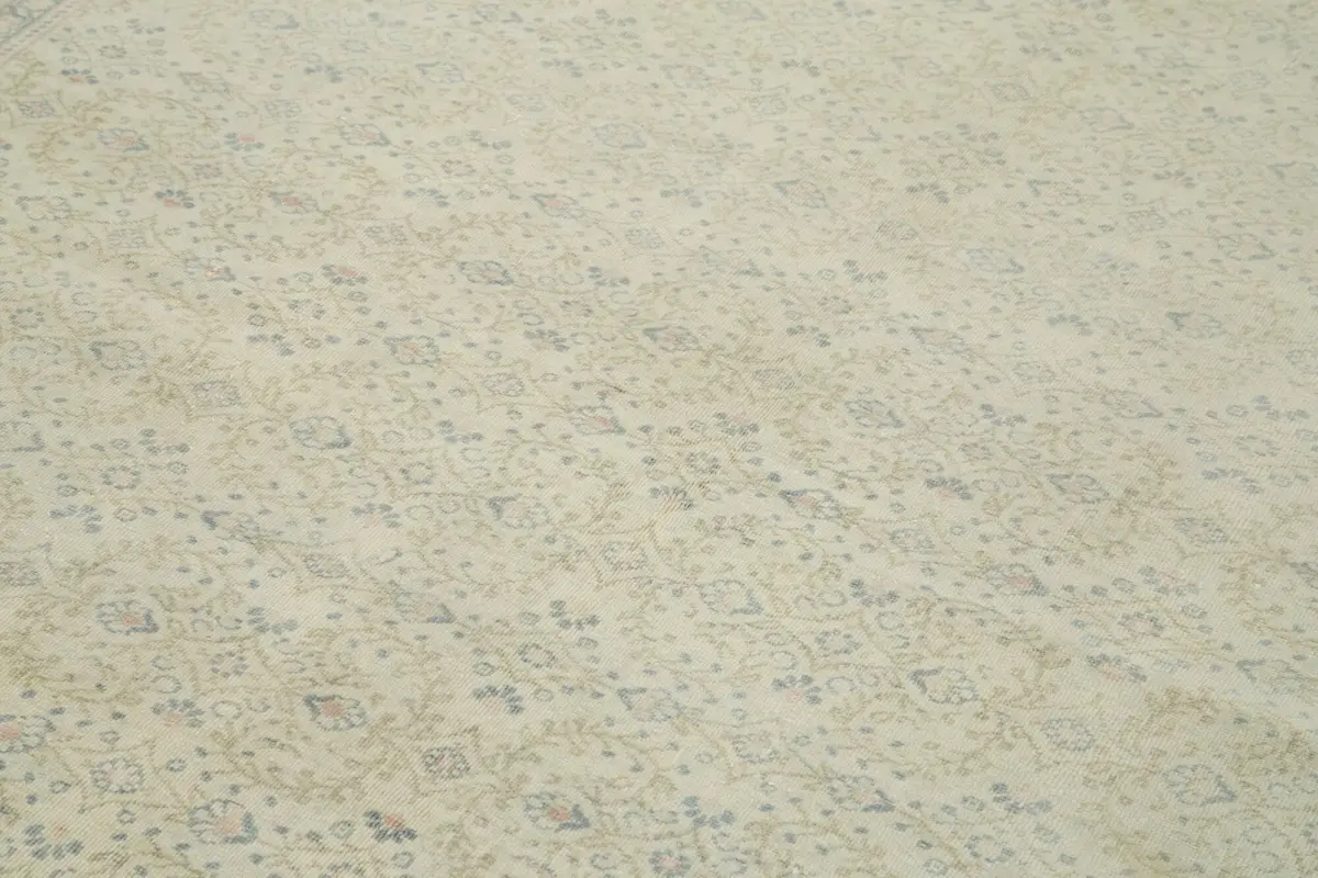 Kayseri Eskitme Bej Pamuk Üzerine Yün El Dokuma Halı-194x292 - Görsel 5