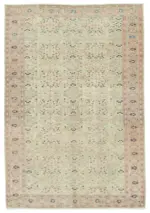 Kayseri Eskitme Bej Pamuk Üzerine Yün El Dokuma Halı-200x291