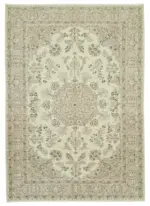 Kayseri Eskitme Bej Pamuk Üzerine Yün El Dokuma Halı-216x304