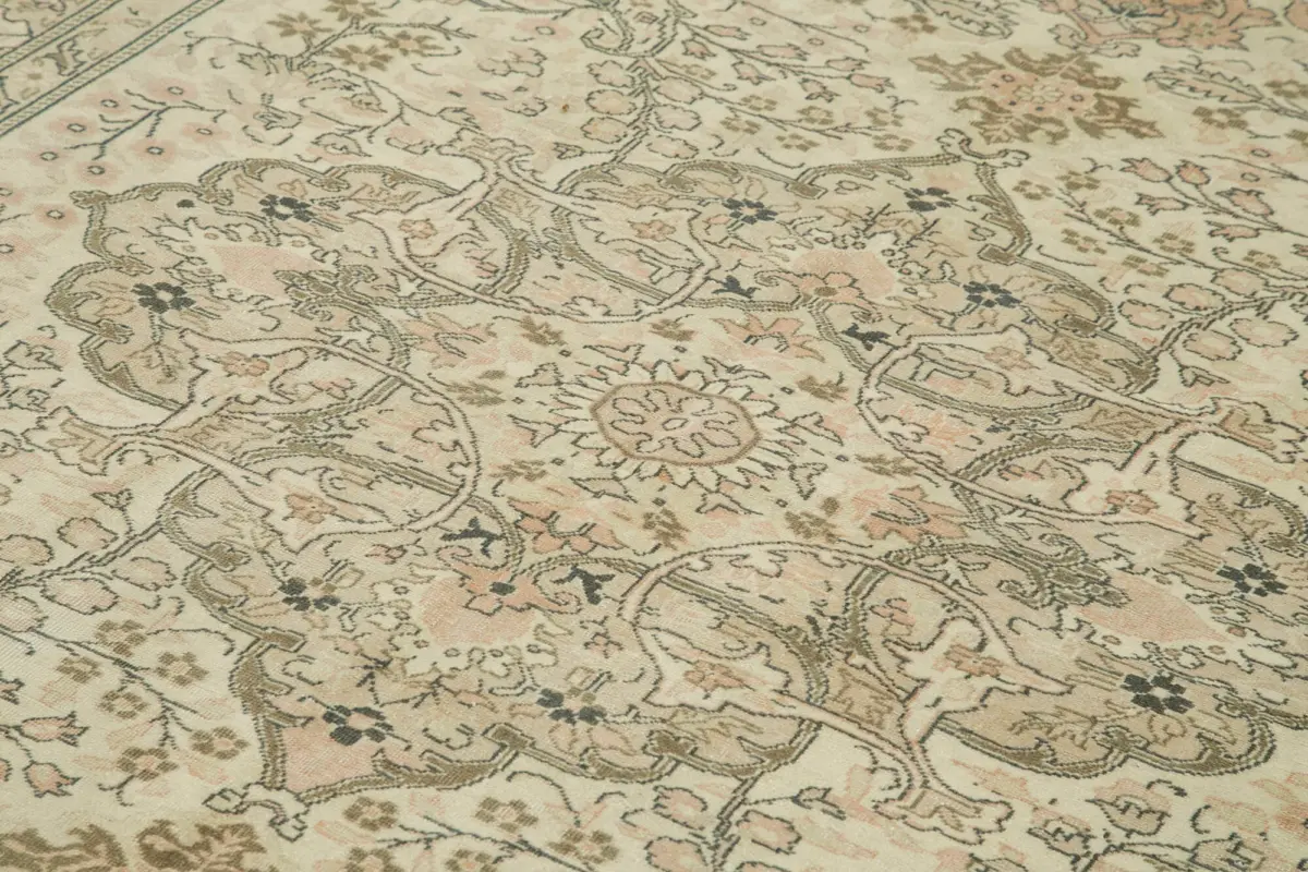 Kayseri Eskitme Bej Pamuk Üzerine Yün El Dokuma Halı-198x294 - Görsel 5