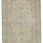 Kayseri Eskitme Bej Pamuk Üzerine Yün El Dokuma Halı-195x310