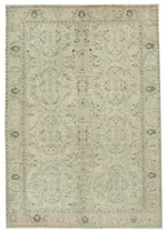 Kayseri Eskitme Bej Pamuk Üzerine Yün El Dokuma Halı-191x283