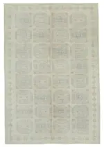 Kayseri Eskitme Bej Pamuk Üzerine Yün El Dokuma Halı-195x290