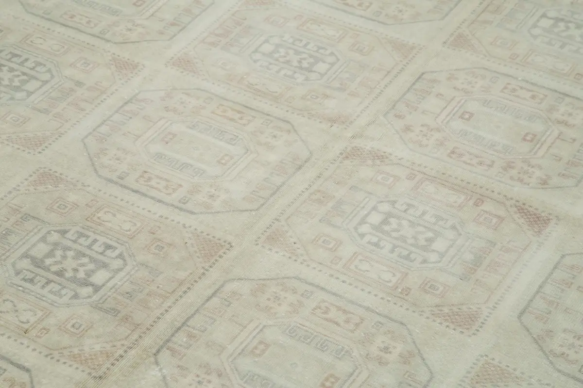 Kayseri Eskitme Bej Pamuk Üzerine Yün El Dokuma Halı-195x290 - Görsel 5