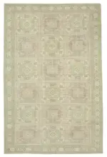 Kayseri Eskitme Bej Pamuk Üzerine Yün El Dokuma Halı-188x295