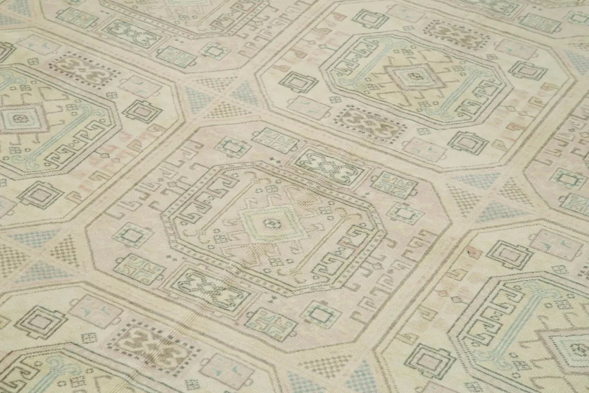 Kayseri Eskitme Bej Pamuk Üzerine Yün El Dokuma Halı-188x295 - Görsel 5