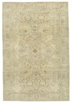 Kayseri Eskitme Bej Pamuk Üzerine Yün El Dokuma Halı-195x292