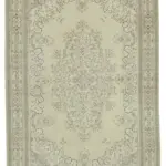 Kayseri Eskitme Bej Pamuk Üzerine Yün El Dokuma Halı-205x316