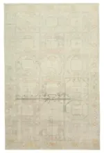 Kayseri Eskitme Bej Pamuk Üzerine Yün El Dokuma Halı-195x295