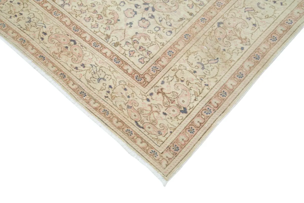 Kayseri Eskitme Bej Pamuk Üzerine Yün El Dokuma Halı-200x296 - Görsel 4