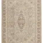 Kayseri Eskitme Bej Pamuk Üzerine Yün El Dokuma Halı-215x289