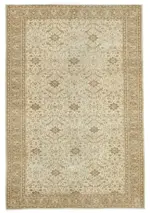 Kayseri Eskitme Bej Pamuk Üzerine Yün El Dokuma Halı-200x293