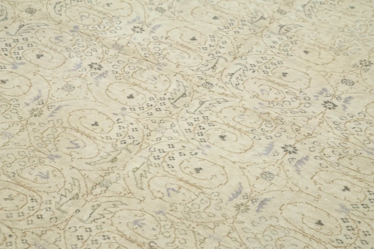 Kayseri Eskitme Bej Pamuk Üzerine Yün El Dokuma Halı-196x285 - Görsel 5